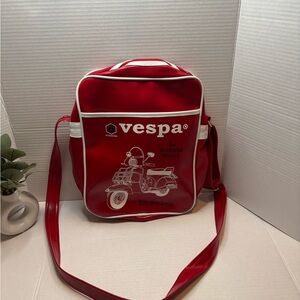 Retro Vespa Red and White Men's Messenger Bag